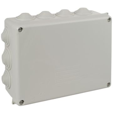 Caja estanca de conexión 220 x 170 x 80 mm con conos. Color gris.