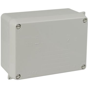 Caja estanca de conexión 153 x 110 x 65 mm sin conos. Color gris.