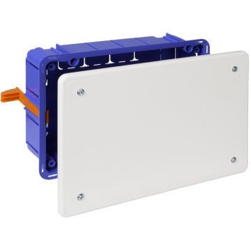 Caja de conexión de empotrar en tabique hueco. De 170 x 112 x 47 mm. Tapa con tornillos. Sistema de fijación mediante bridas.