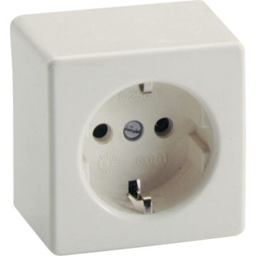 Base fija 2P+T, 16A 250V~. Color blanco.