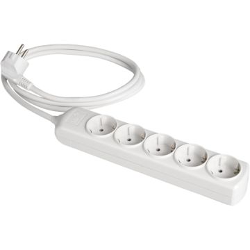 Prolongador con 5 bases 2P+T, 16A 250V~. 1,5 m de cable.
