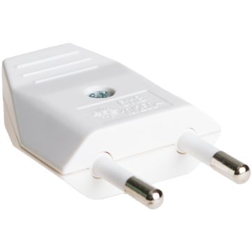 Clavija 2P, 10A 250V~. Color blanco