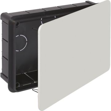 Caja de conexión de empotrar. De 200 x 130 x 60 mm. Tapa con garra metálica.