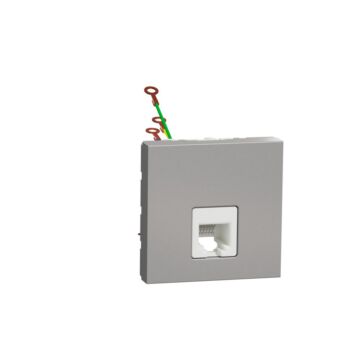 New Unica Toma Telefono Rj12 2 Mod. Aluminio