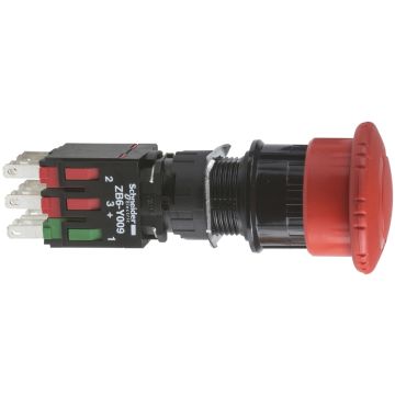 Harmony Xb6 - Pulsador De Parada De Ø16 Gatillo De Bloqueo A Su Vez Liberan Rojo Ø30 Emergencia 1 Na + 2 Nc