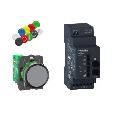 Pack Xb5r 22mm Programable  - 2 Relé Ac