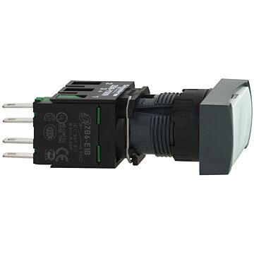 Pulsador Rectangular Blanco Ø16 - 1na