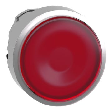 Cabeza Pulsador Rasante Transparente Rojo