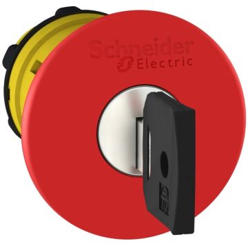Harmony Xb5 - Cabeza Parada De Emergencia, Plástico, Seta Roja Ø40, Liberación Mediante Llave