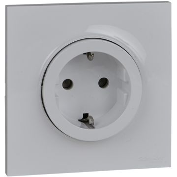Base Schuko Monobloc Odace Blanco