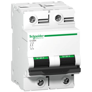 Magnetotérmico, Acti9 C120h, 2p, 80 A, C Curva, 15000 A (iec 60898-1), 15 Ka (iec 60947-2)