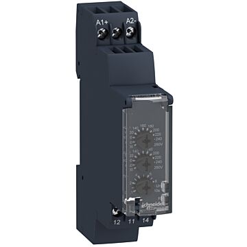 Relé De Control De Tensión Monofásico Modular, 5 A, 1 Nanc, 20...80 V Ca/cc