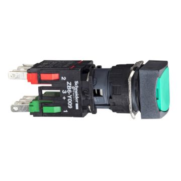 Pulsador Luminoso 16 Rasante Impulsor 1 Na/cc Verde Cuadrado