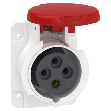 Pratika Socket - Fast - Straight - 16a - 3p + E - 380...415 V Ac - Panel