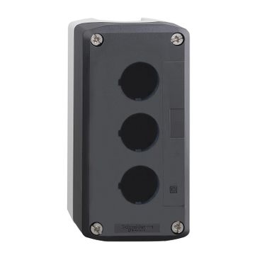 Harmony Xald, Xalk - Caja Vacía, Plástico, Tapa Gris Oscura, Para Pulsador Ø 22, 3 Orificios