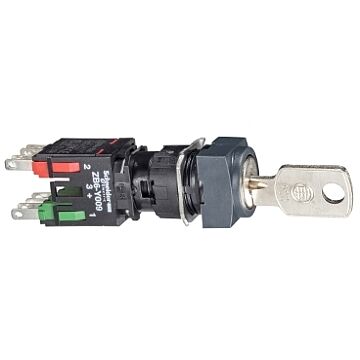 Selector Llave 200 Cuadrado Ø 16 - 3 Posiciones Fijas - 1na+1nc