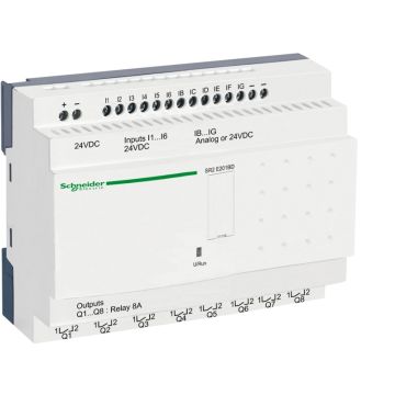 Relé Programable Compacto Zelio Logic - 20 E S - 24 V Cc - Reloj - Sin Pantalla