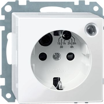 Toma Bipolar Tt Lateral Schuko Temporizado Elegance Blanco
