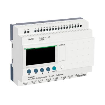 Zelio Logic - Relé Programable Modular Zelio Logic - 24 E S - 24 V Ca - Reloj - Pantalla