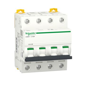 Magnetotérmico, Acti9 Ic60h, 4p, 50 A, C Curva, 10000 A (iec 60898-1), 15 Ka (iec 60947-2)