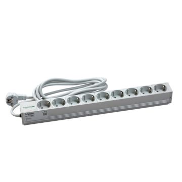 Actassi - 1u Power Distribution Rail - 9 Sockets 19p Vde