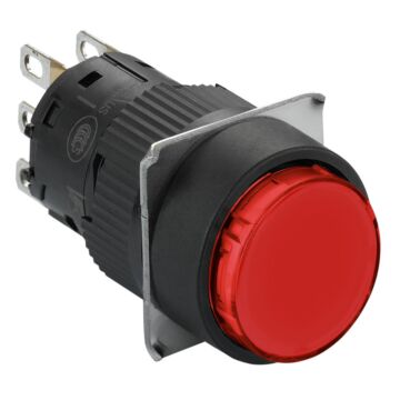 Botón Redondo Rojo Ø16 - Muelle De Retorno Flush - 1oc