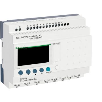 Zelio Logic - Relé Programable Compacto Zelio Logic - 20 E S - 100..240 V Ca - Reloj - Pantalla