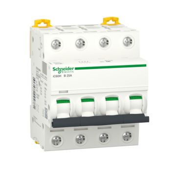 Magnetotérmico, Acti9 Ic60h, 4p, 25 A, B Curva, 10000 A (iec 60898-1), 15 Ka (iec 60947-2)