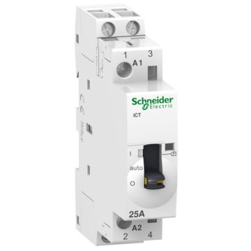 Contactor Modular Acti9 Ict 25 A 2 P 2 Na 230/240v Ca Con Mando Manual