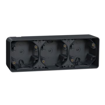 Mureva Styl Caja Triple Superficie Horiz. Ip55 Gris