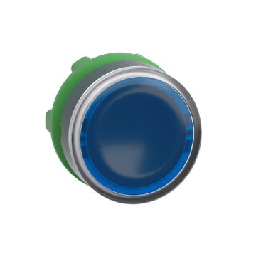 Cabeza Pulsador Rasante Transparente Azul