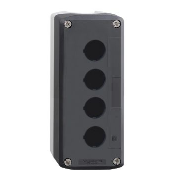 Harmony Xald, Xalk - Caja Vacía, Plástico, Tapa Gris Oscura, Para Pulsador Ø 22, 4 Orificios