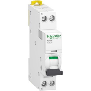 Magnetotérmico, Acti9 Ic40n, 1p+n, 6 A, D Curva, 6000 A (iec 60898-1), 10 Ka (iec 60947-2)