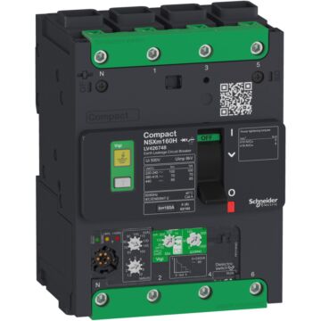 Interruptor Automático Compact Nsxm 25ka Vigi 160a 4p 50/60hz Conexión Everlink