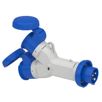 Pratika Multiple Adapter - 2 Industrial Sockets - 16 A - 2p+e - 220v Ac - Ip67