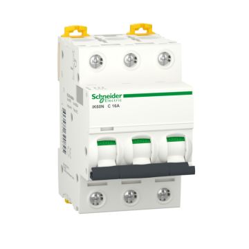 Interruptor Magnetotérmico; Acti9 Ik60n; 3p; 16a; Curva C; 6000 A