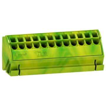 Módulo Con 4 Bloques Tierra Borna Resorte 12x4mm²