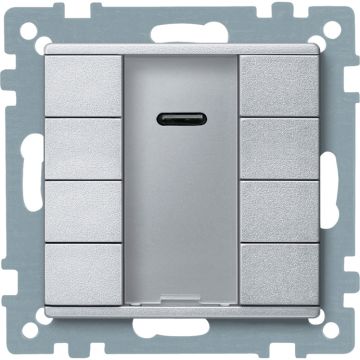 Knx - Pulsador De 4 Elementos Plus Con Receptor Ir  Aluminio - Elegance