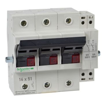 Seccionador Portafusible Tripolar Contacto Auxiliar 50a Fusible 14x51