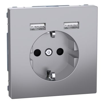 Schuko + 2 Cargador Usb 2,4a D-life Alum