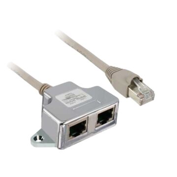 Derivación T Modbus - 1 X Rj45 Macho Y 2 X Rj45 Hembra - Cable 0,3 M