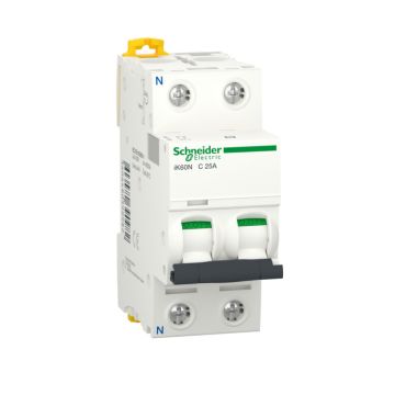 Interruptor Magnetotérmico, Acti9 Ik60, 1p+n, 25a, Curva C, 6ka
