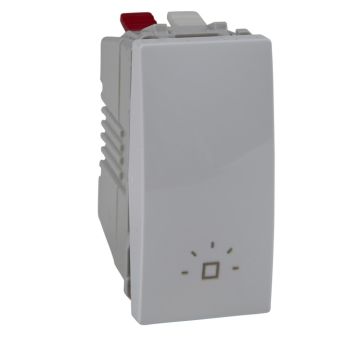 Pulsador Estrecho Luz Blanco Polar Serie Unica