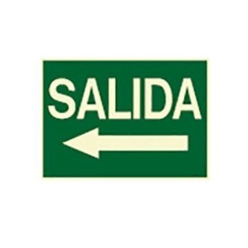 Cartel fotoluminiscente salida flecha izquierda