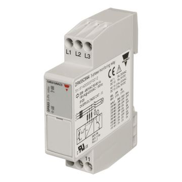 Relé de control trifásico de máx. y mín. tensión, Alimentación: 208 a 480 VCA, Para Carril DIN