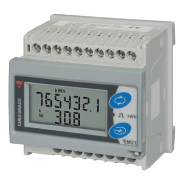 Contador de energía eléctrica trifásico, Display extraible, Entrada de intensidad /5A