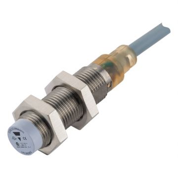 Inductivo M12 alcance estándar caja corta, cable 2 m, montaje no empotrado, detección 4 mm, PNP NA