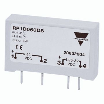 Relé de circuito impreso, Conexión de CC, Intensidad nominal 4 ACC, Tension control 4,5-32VCC