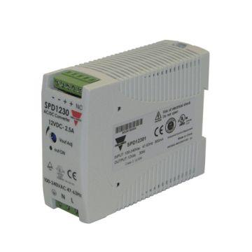Fuente de alimentación monofásica, Salida 12VCC, Intensidad de salida 5 A, Potencia de salida 60 W
