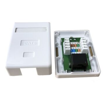 Rosetas superficie con conectores RJ45 C-6 UTP